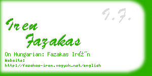 iren fazakas business card